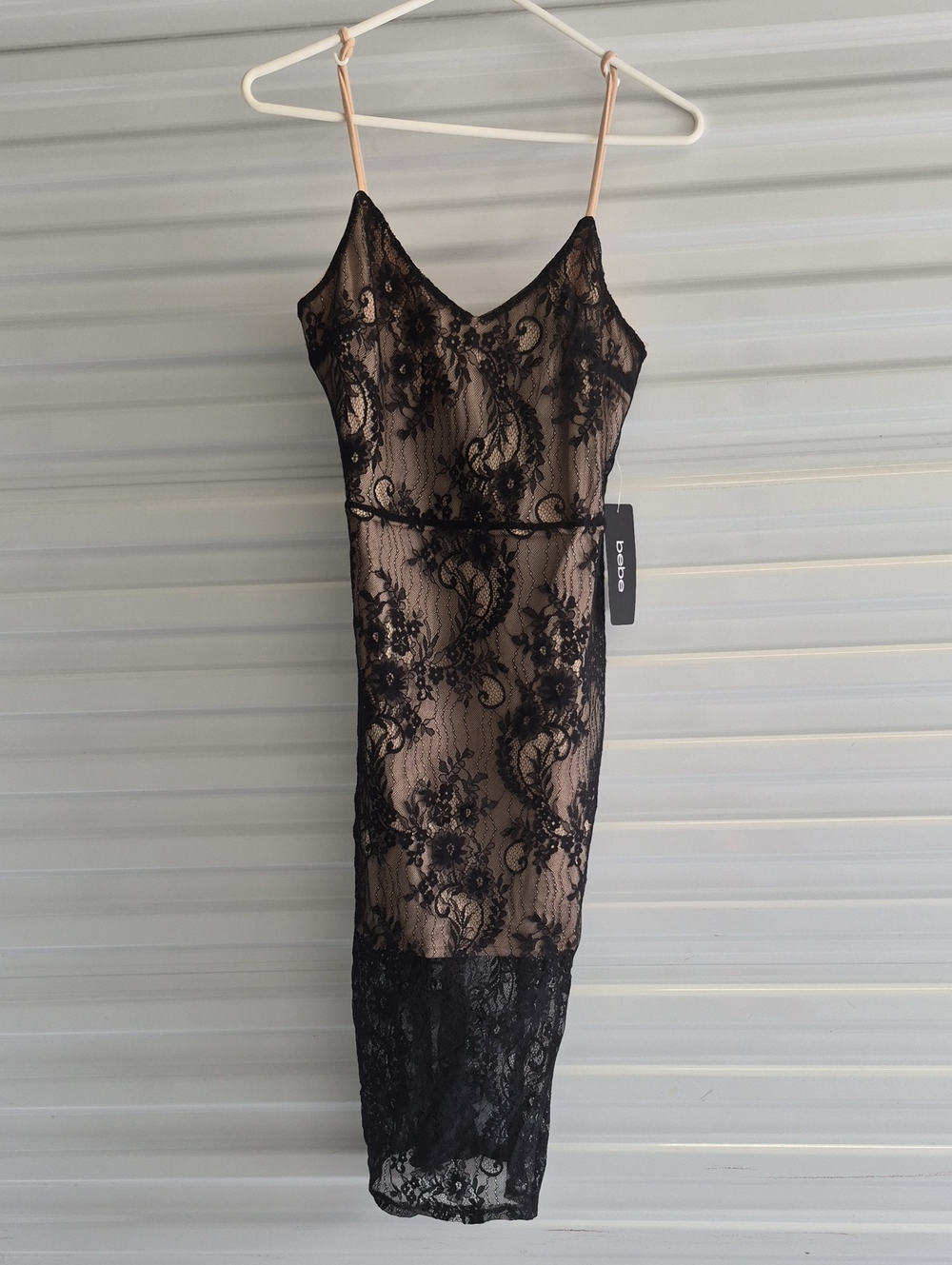 NWT Bebe Sexy black Lace dress Med